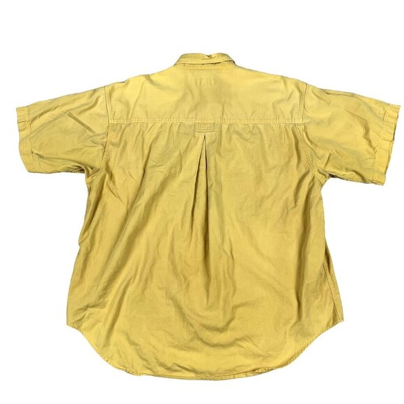 Colours by Alexander Julian Mustard Yellow Button Down Short Sleeve Shirt Size X - Picture 2 of 5